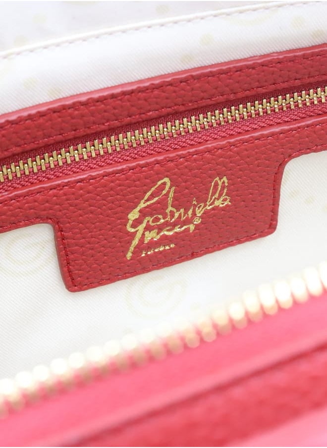 Gabriella Gucci Monogram Embossed Tote Bag with Top Handle and Zip Closure