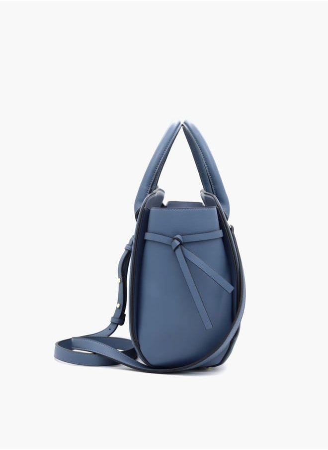 Solid Shopper Bag with Adjustable Strap