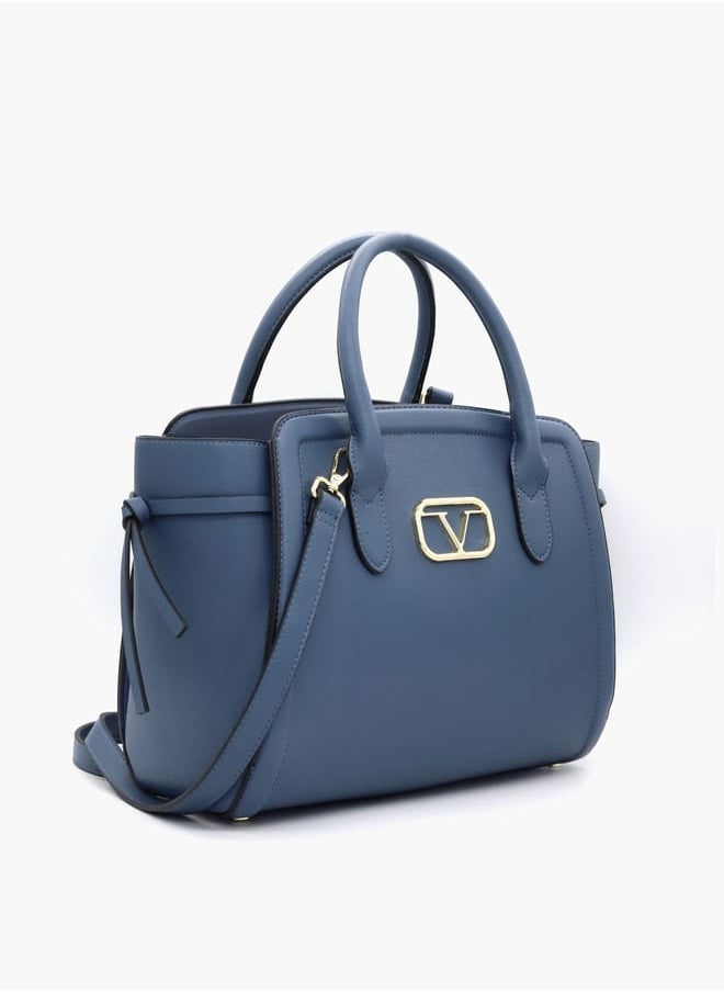 Solid Shopper Bag with Adjustable Strap