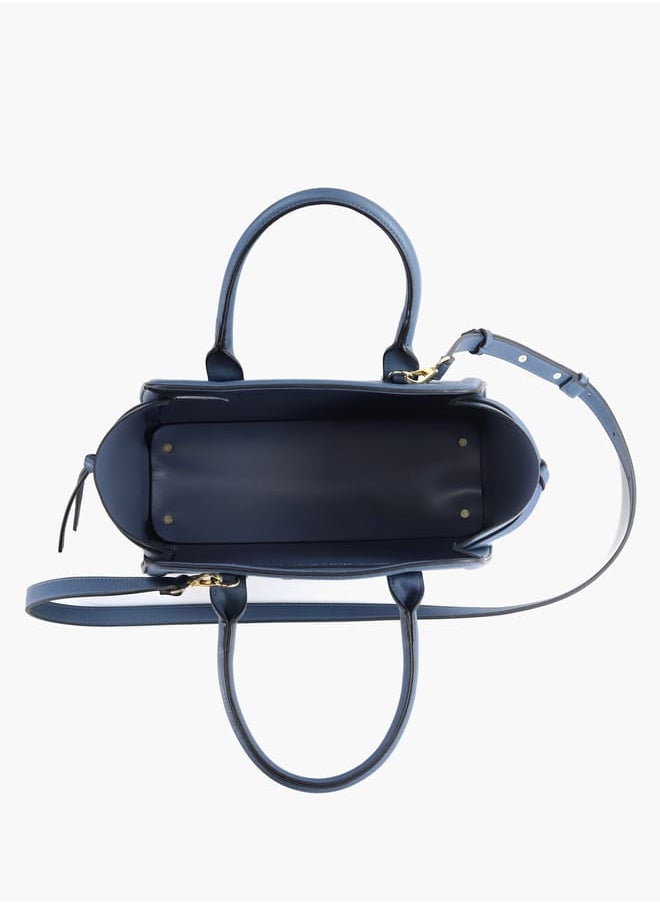 Solid Shopper Bag with Adjustable Strap
