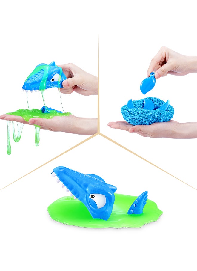Dino Island T-Rex Battle Playset (Medium) (S1) Boys Dinosaur Battling Toys Shoots Fires Collectible Surprise Unboxing Skull Boys Dino Figures
