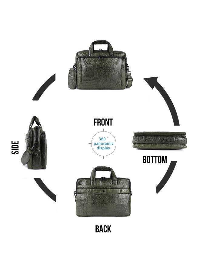 LAVERI Laptop Bag for Men - Leather Messenger Bag for Office - Fits up to 15 Inch Laptop - Shoulder Bag with Multiple Compartments - Executive Leather Bag for Work/Travel/Casual  - 2818