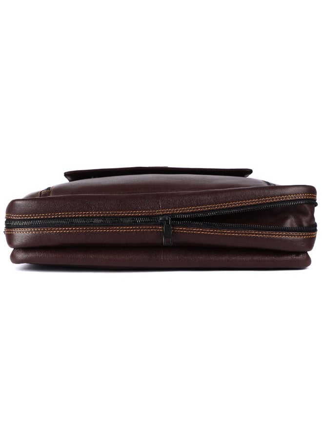 LAVERI Laptop Bag for Men - Leather Messenger Bag for Office - Fits up to 15 Inch Laptop - Shoulder Bag with Multiple Compartments - Executive Leather Bag for Work/Travel/Casual -2819