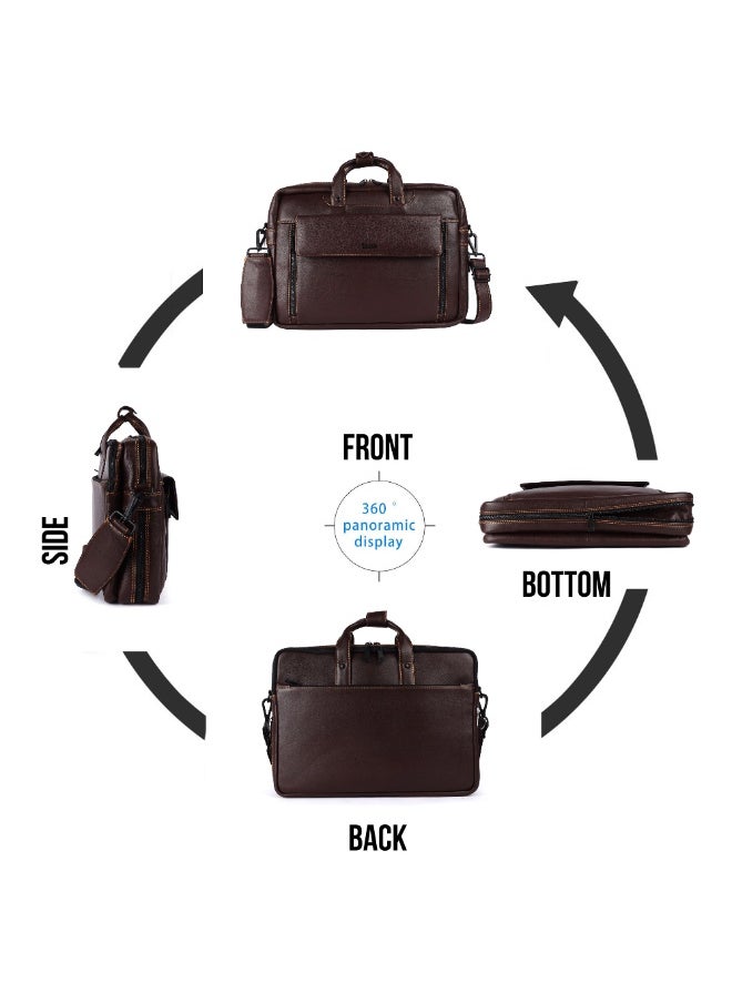 LAVERI Laptop Bag for Men - Leather Messenger Bag for Office - Fits up to 15 Inch Laptop - Shoulder Bag with Multiple Compartments - Executive Leather Bag for Work/Travel/Casual -2819