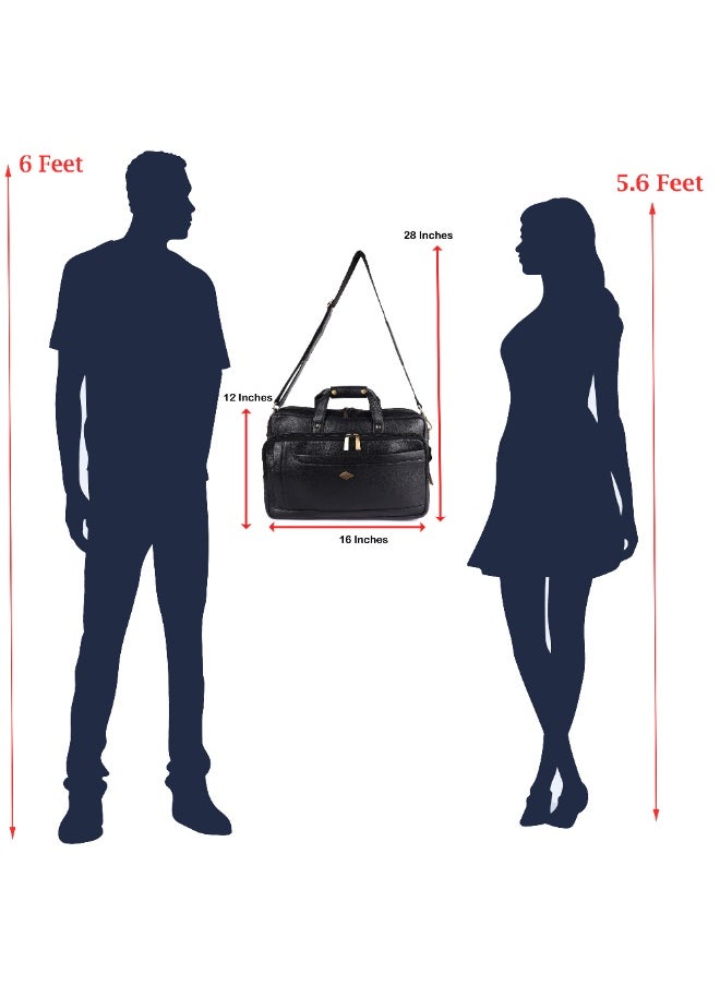 LAVERI Laptop Bag for Men - Leather Messenger Bag for Office - Fits up to 15 Inch Laptop - Shoulder Bag with Multiple Compartments - Executive Leather Bag for Work/Travel/Casual -2866