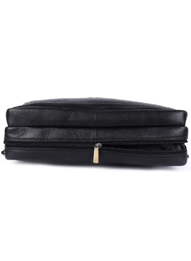 LAVERI Laptop Bag for Men - Leather Messenger Bag for Office - Fits up to 15 Inch Laptop - Shoulder Bag with Multiple Compartments - Executive Leather Bag for Work/Travel/Casual -2866