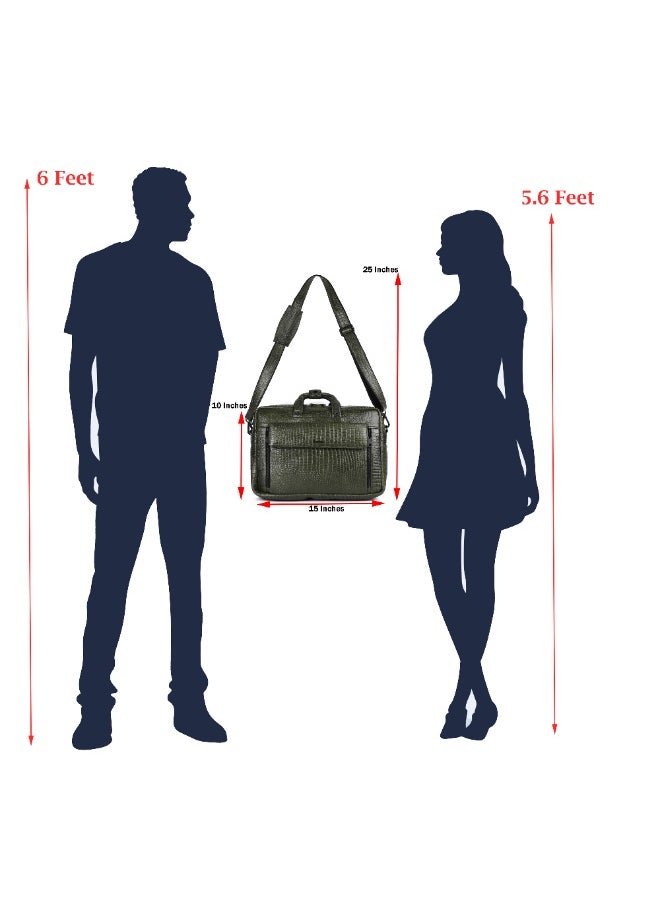 LAVERI Laptop Bag for Men - Leather Messenger Bag for Office - Fits up to 15 Inch Laptop - Shoulder Bag with Multiple Compartments - Executive Leather Bag for Work/Travel/Casual -2819