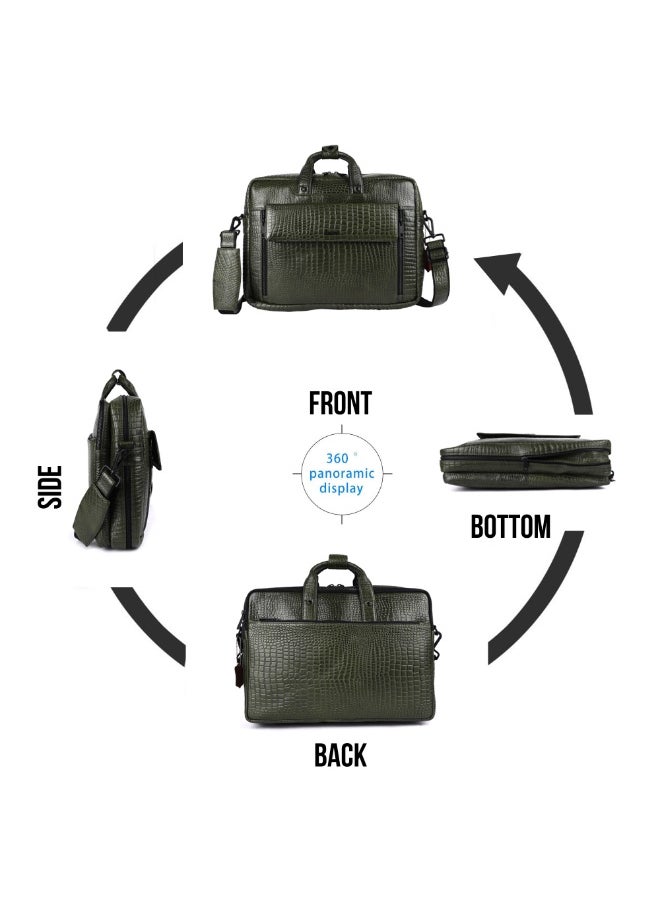 LAVERI Laptop Bag for Men - Leather Messenger Bag for Office - Fits up to 15 Inch Laptop - Shoulder Bag with Multiple Compartments - Executive Leather Bag for Work/Travel/Casual -2819
