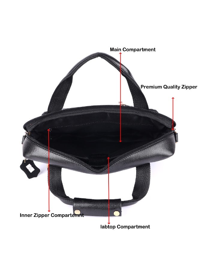 LAVERI Laptop Bag for Men - Leather Messenger Bag for Office - Fits up to 15 Inch Laptop - Shoulder Bag with Multiple Compartments - Executive Leather Bag for Work/Travel/Casual  - 2870
