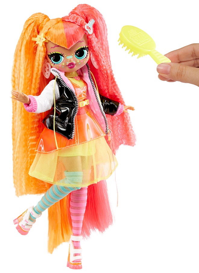 L.O.L. Surprise! 707 OMG Fierce Fashion Doll -  Neonlicious, 11.5-inch Doll with Surprises Including Outfits and Accessories