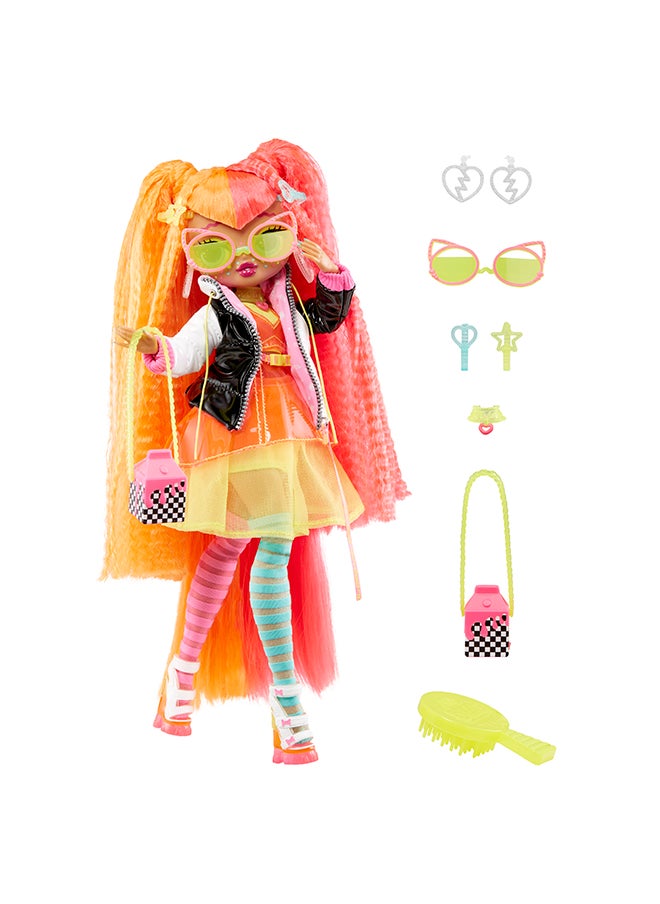 L.O.L. Surprise! 707 OMG Fierce Fashion Doll -  Neonlicious, 11.5-inch Doll with Surprises Including Outfits and Accessories