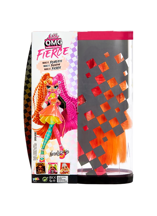 L.O.L. Surprise! 707 OMG Fierce Fashion Doll -  Neonlicious, 11.5-inch Doll with Surprises Including Outfits and Accessories
