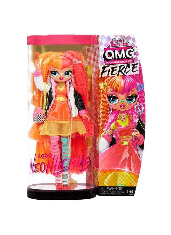 L.O.L. Surprise! 707 OMG Fierce Fashion Doll -  Neonlicious, 11.5-inch Doll with Surprises Including Outfits and Accessories