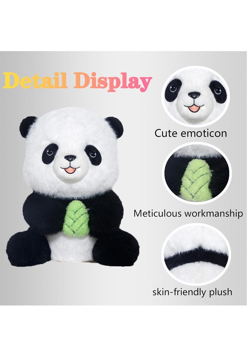 Stuffed Animal Toy,Soft and cuddly Plush, Panda hugging bamboo shoots，Bedtime Friend Birthday Easter Valentines Day Christmas Plush Toy Gifts for Girls Boys Kids,11.8in