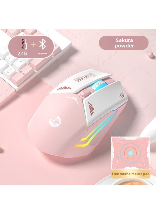 Wireless Bluetooth Mouse Rechargeable Silent Office Girls Home E-sports Game Notebook Suitable For Xiaomi And Huawei-Specifications: