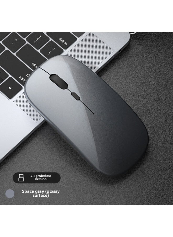 Wireless Bluetooth Mouse Quiet Charging Girl Office Dual-Mode Computer Mac Tablet Unlimited Laptop Mouse-Specification:Dark Night Green/wireless Version [silent + Rechargeable] - Official Standard
