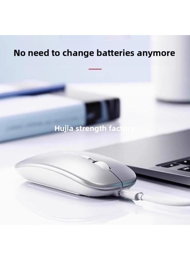 Wireless Mouse Notebook For Asus Lenovo For Xiaomi For Huawei Bluetooth Charging Mute Computer-Specification:Space Silver-wireless Version [silent + Rechargeable] Comes With High-quality Mouse Pad