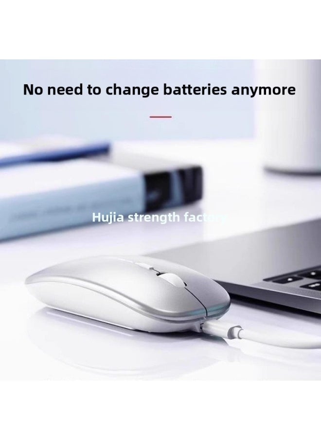 Wireless Mouse Notebook For Asus Lenovo For Xiaomi For Huawei Bluetooth Charging Mute Computer-Specification:Space Silver-wireless Version [silent + Rechargeable] Comes With High-quality Mouse Pad