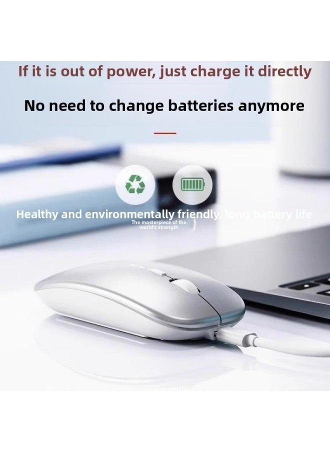 Wireless Silent Mouse Rechargeable Bluetooth For Apple For Huawei For Xiaomi Lenovo Asus Laptop-Specification:[Product Recommendation] Tuhao Gold-glossy [2.4g Wireless Power Display Upgraded Version]-official Standard