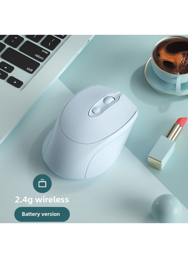 Laptop Universal Wireless Bluetooth Mouse Rechargeable Dual-Mode Mute Office Unisex Universal Mouse-Specification:[sky Blue] Battery Version + 2.4g Wireless Version★Buttons Have Sound★Bring Your Own Battery - Official Standard