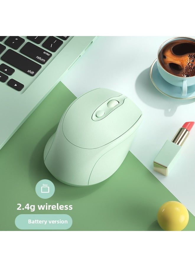 Laptop Universal Wireless Bluetooth Mouse Rechargeable Dual-Mode Mute Office Unisex Universal Mouse-Specification:[lake Green] Battery Version + 2.4g Wireless Version★Buttons Have Sound★Bring Your Own Battery - Official Standard