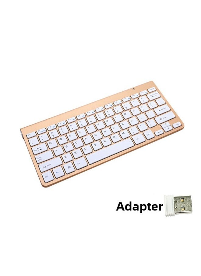 108 Mini Scissor Foot Wireless Keyboard Mouse Suit 2.4GUSB Peripheral Laptop Desktop Computer Office Keyboard Mouse-Specifications:Local Gold [single Keyboard]]