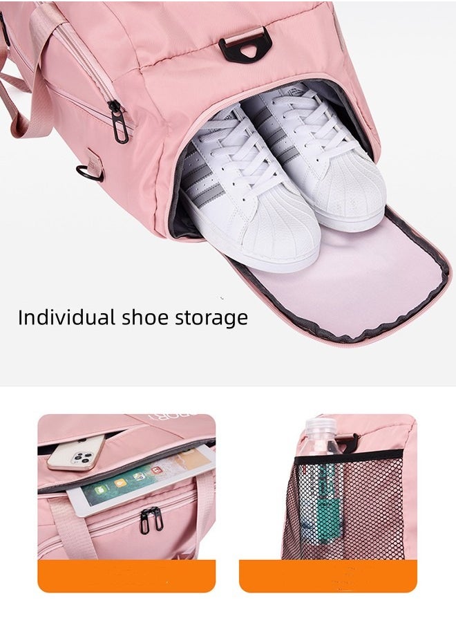 Camping Gym Bag with Shoe Compartment 3 in 1 Multi-Purpose Backpack with Quick Access Pocket Shoulder Straps - Black, Unisex