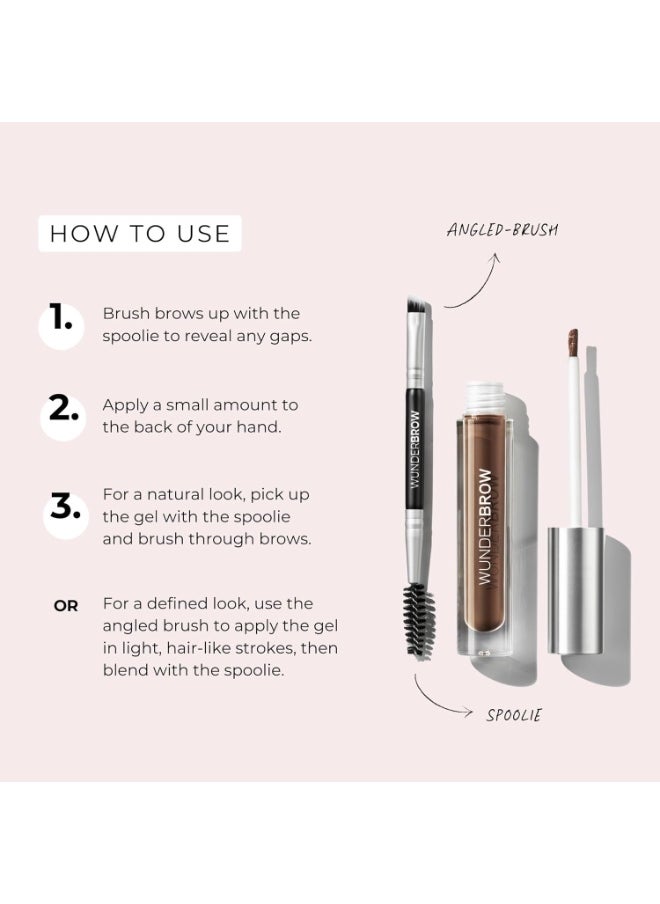 WUNDERBROW Eyebrow Gel, Waterproof, Smudgeproof, Lasts for Days, Shade: Black/Brown, Vegan and Cruelty-Free