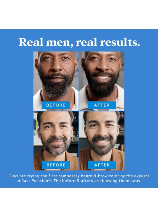 Just for Men 1-Day Beard & Brow Color, Temporary Color for Beard and Eyebrows, For a Fuller, Well-Defined Look, Up to 30 Applications, Darkest Brown/Black