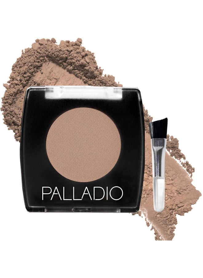 Palladio Brow Powder for Eyebrows, Soft and Natural Eyebrow Powder with Jojoba Oil & Shea Butter, Helps Enhance & Define Brows, Compact Size for Purse or Travel, Includes Applicator Brush, Taupe