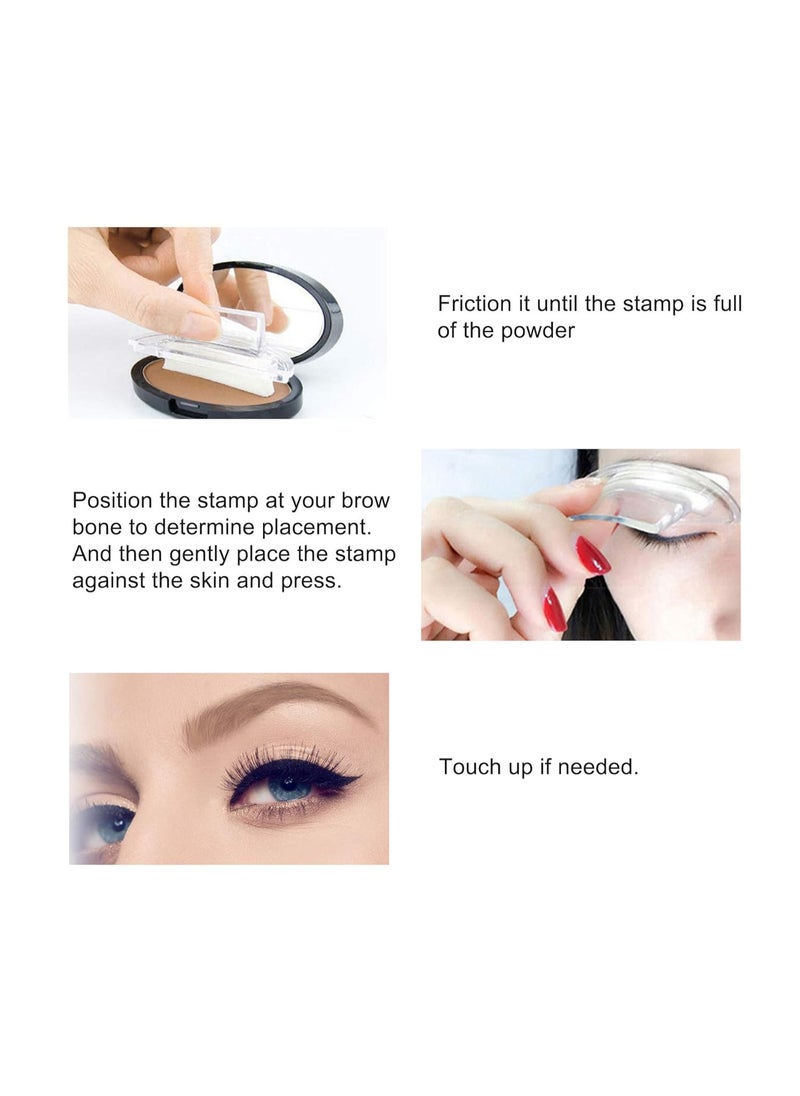 Boobeen Eyebrow Seal Stamp Powder - Waterproof 3 Seconds Eye Make Up Nature Coloring Kit - Creates Natural Looking Brows for Makeup Beginners