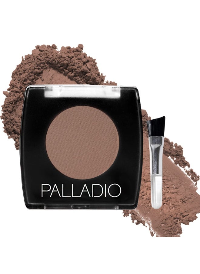 Palladio Brow Powder for Eyebrows, Soft and Natural Eyebrow Powder with Jojoba Oil & Shea Butter, Helps Enhance & Define Brows, Compact Size for Purse or Travel, Includes Applicator Brush, Soft Brown