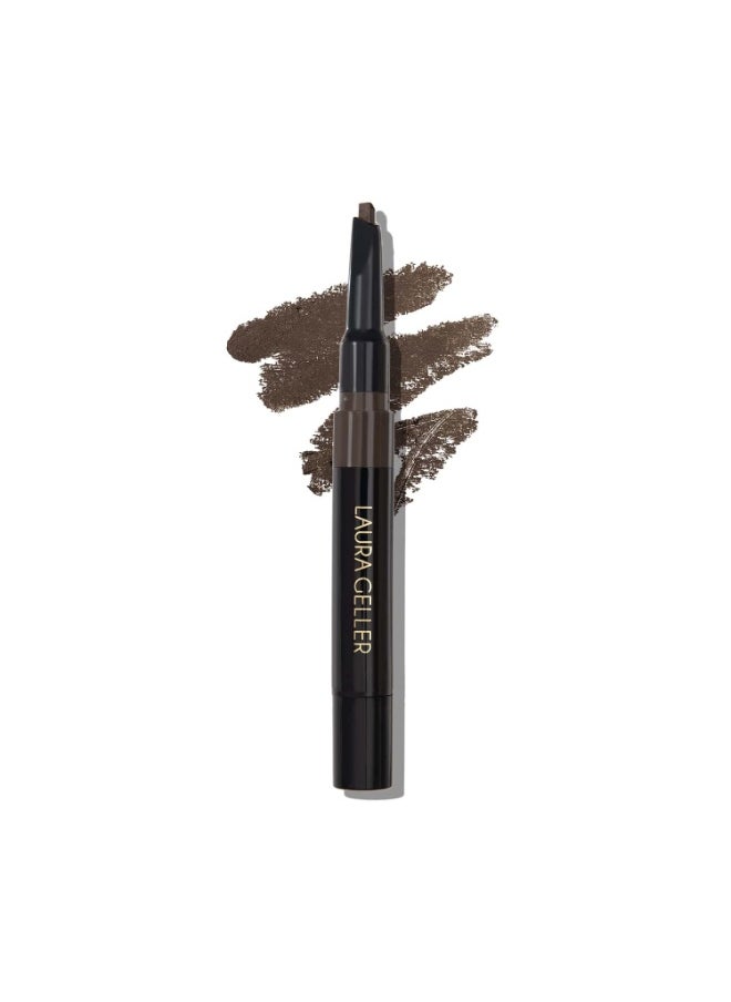 LAURA GELLER NEW YORK Sculpt-n-Stay Waterproof Brow Pencil & Clear Gel - Dark Brown - Eyebrow Definer - Long-Wearing Color