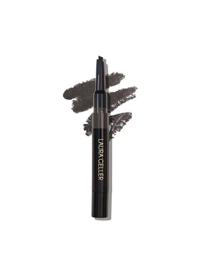 LAURA GELLER NEW YORK Sculpt-n-Stay Waterproof Brow Pencil & Clear Gel - Soft Black - Eyebrow Definer - Long-Wearing Color