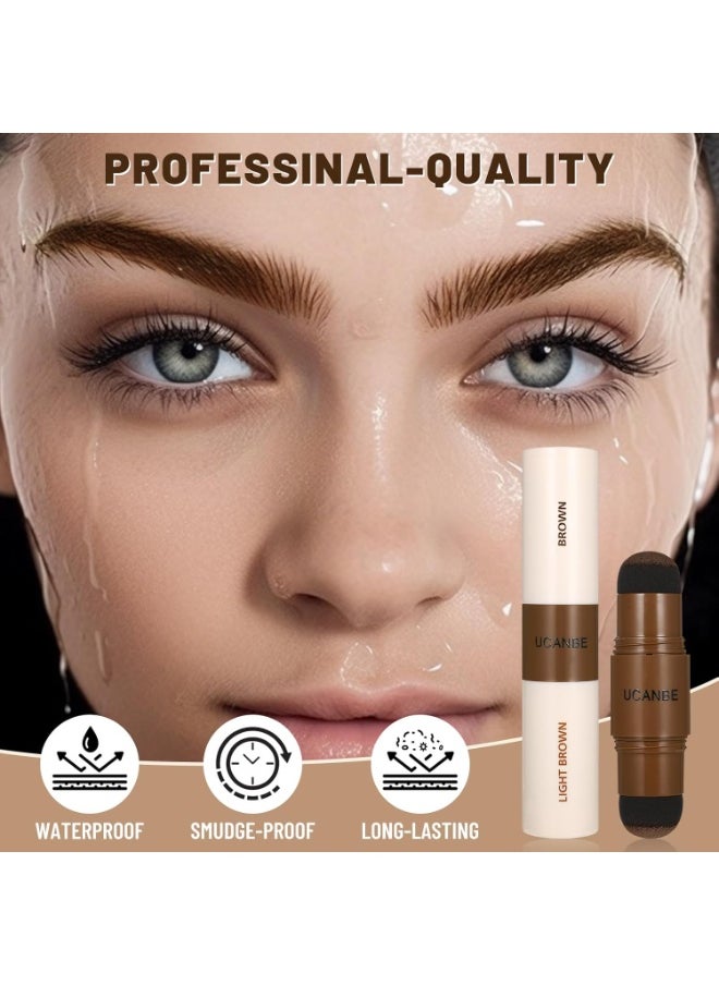 UCANBE 25PCS Eyebrow Stamp Stencil Kit With Dual-Color Eyebrow Stamp Pomade,20 Reusable Eyebrow Stencils,Finising Powder,Brush,Eyebrow Razor,Zipper Pouch,Waterproof Eye Brow Stamping and Shaping Kit02