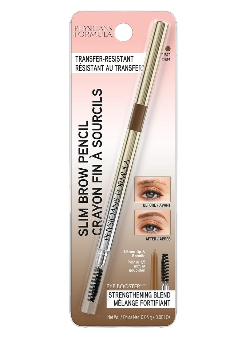 Physicians Formula Eyebrow Retractable Slim Definer Brow Pencil, Taupe Brown, Dual-Sided Brow Brush, Fine Tip, Shapes, Defines, Fills Brow Makeup | Dermatologist Tested, Clinicially Tested