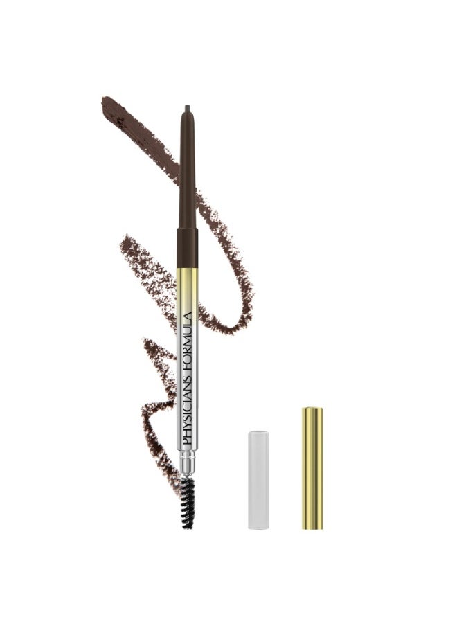 Physicians Formula Eyebrow Retractable Slim Definer Brow Pencil, Medium Brown, Dual-Sided Brow Brush, Fine Tip, Shapes, Defines, Fills | Dermatologist Tested, Clinicially Tested