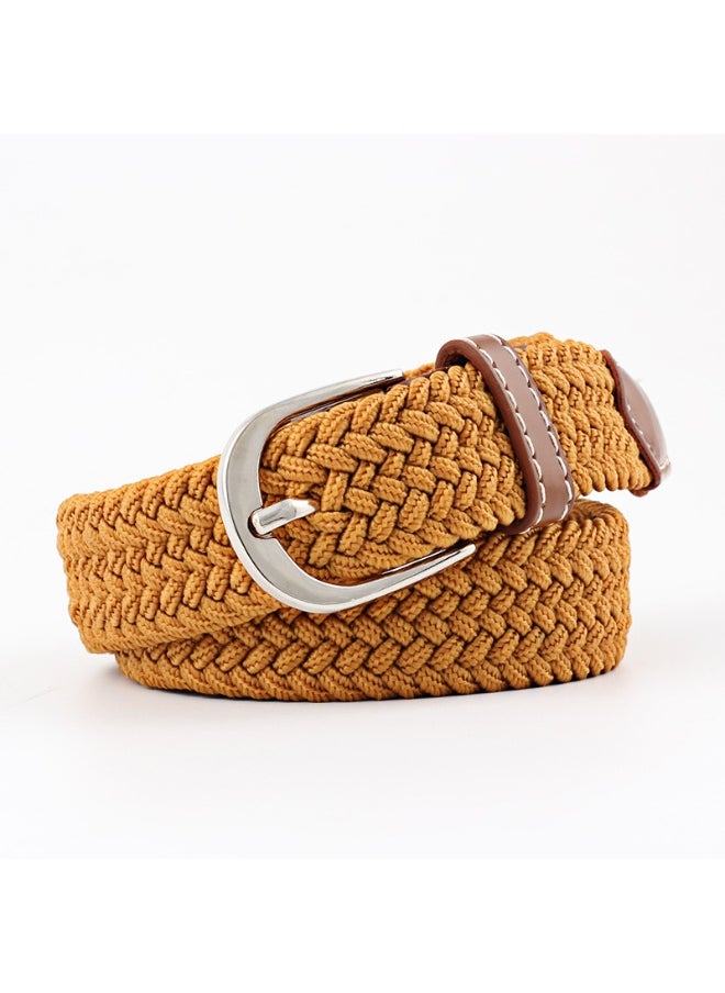 Unisex Canvas Belts Elastic Braided Wholesale Camel