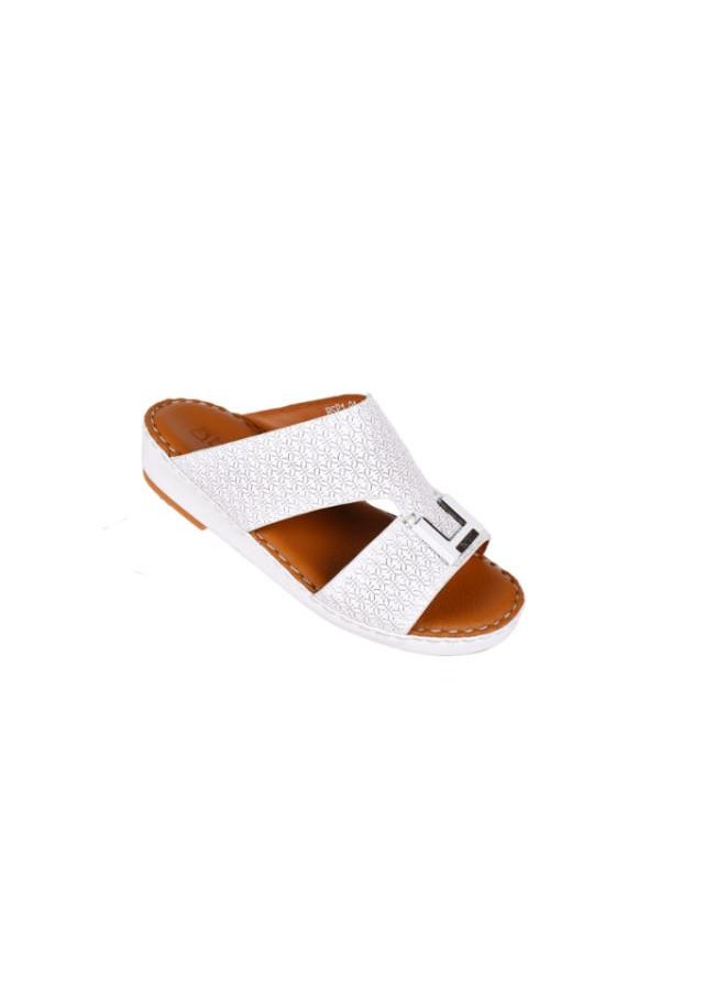 008-3587  Barjeel Uno Boys Arabic Sandals BBSP1-01  White