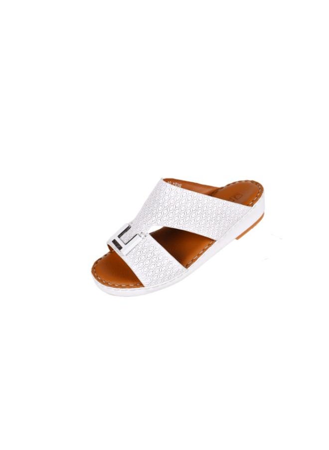 008-3587  Barjeel Uno Boys Arabic Sandals BBSP1-01A White