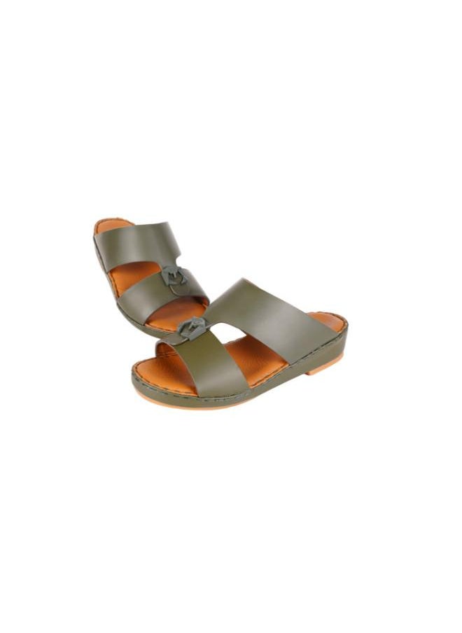 008-3590  Barjeel Uno Boys Arabic Sandals BC-2025A Olive