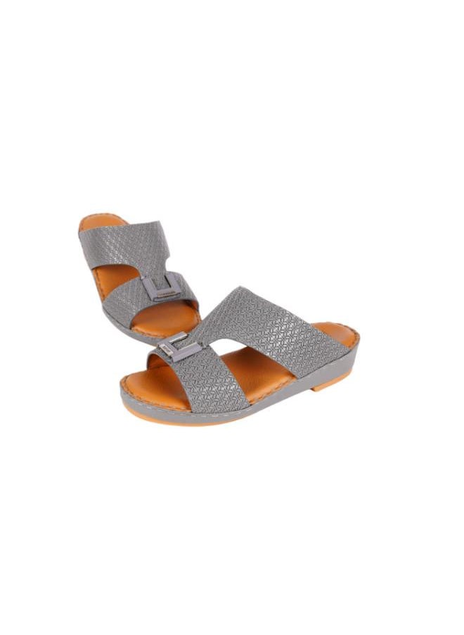 008-3586  Barjeel Uno Boys Arabic Sandals BBSP1-01A Dark Grey