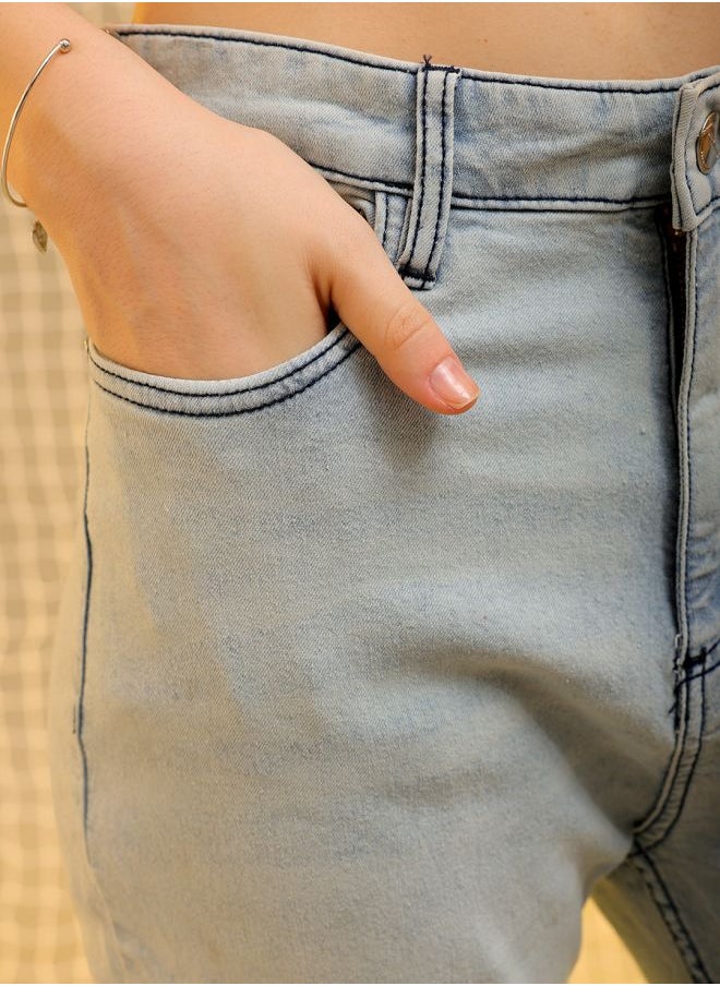 Women Straight Fit Solid High-Rise Jeans