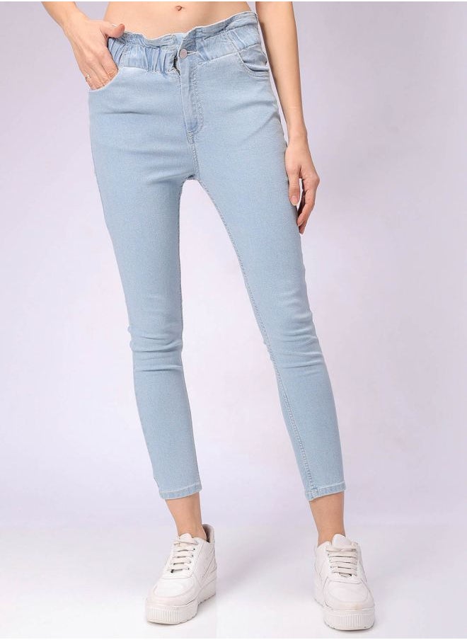 Women Slim Fit Solid High-Rise Jeans