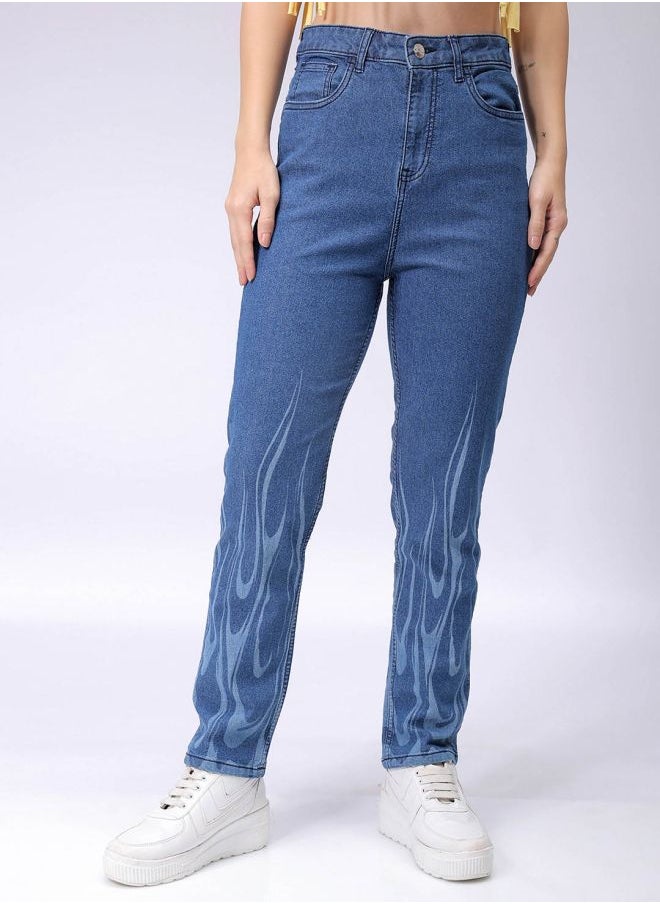 Women Straight Fit Solid High-Rise Jeans