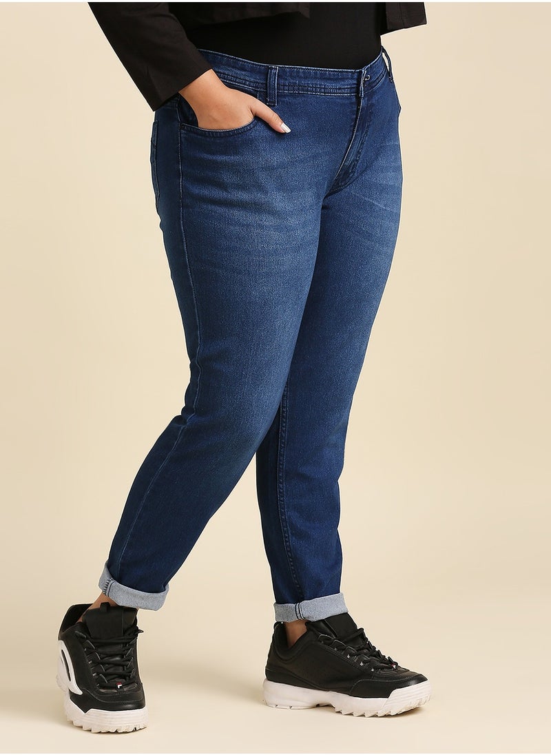 Women Blue Slim Fit Mid-Rise Clean Look Stretchable Jeans