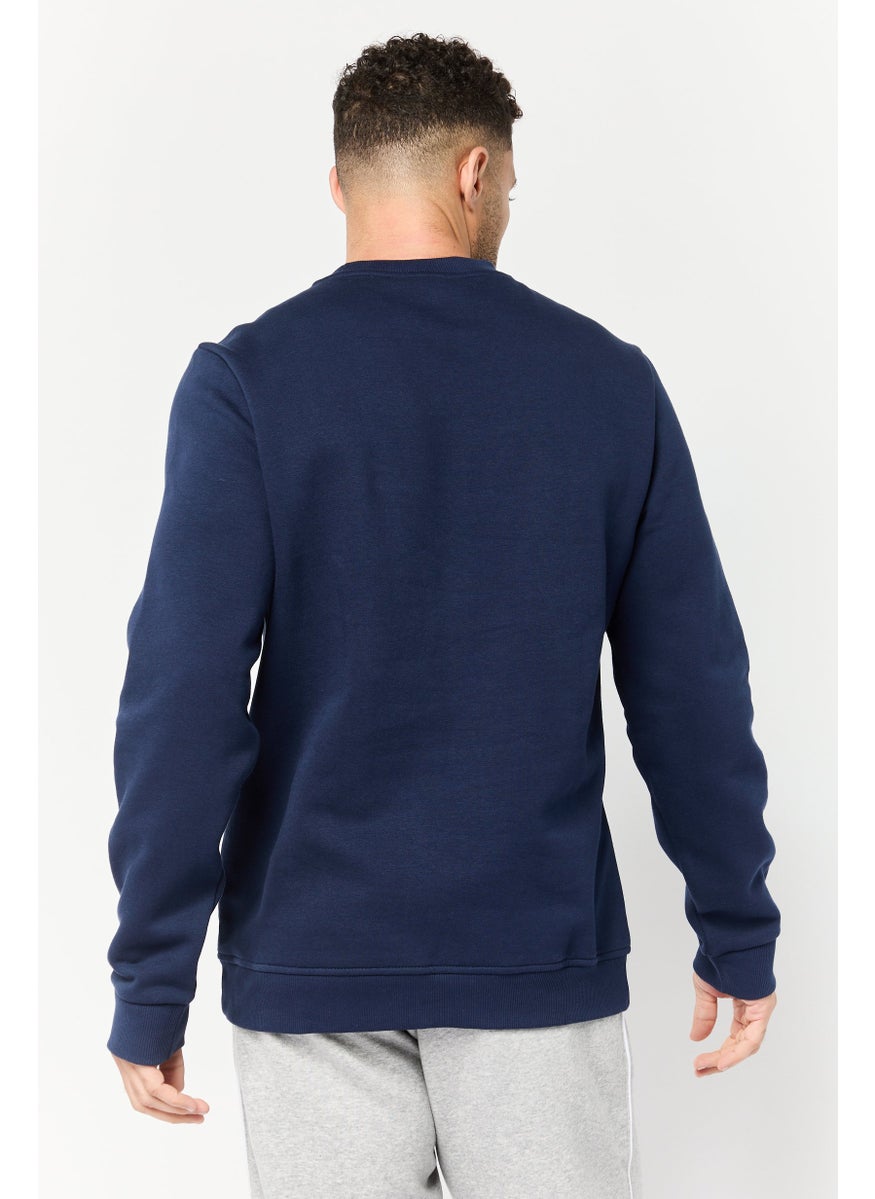 Men Sportswear Fit Long Sleeves Running Sweatshirt, Navy Blue