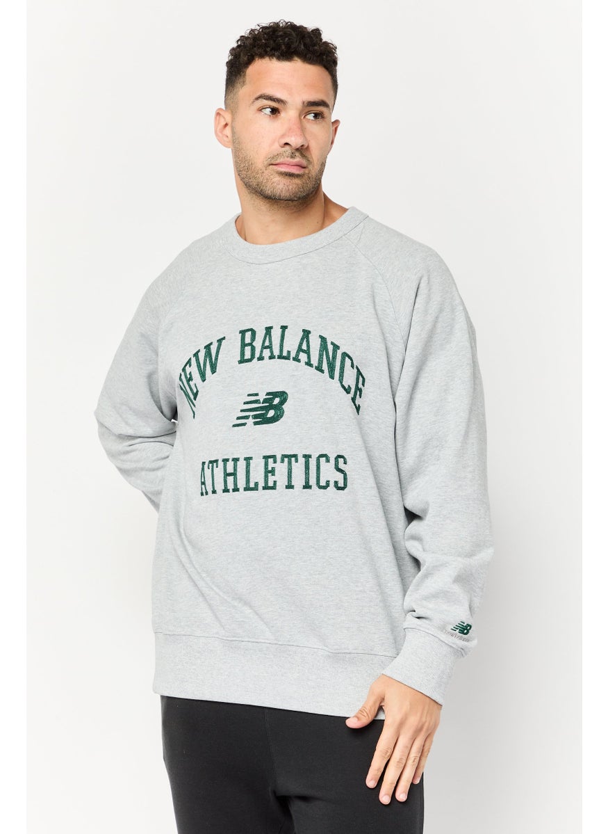 Men Relaxed Fit Long Sleeves Outdoor Sweatshirt, Grey
