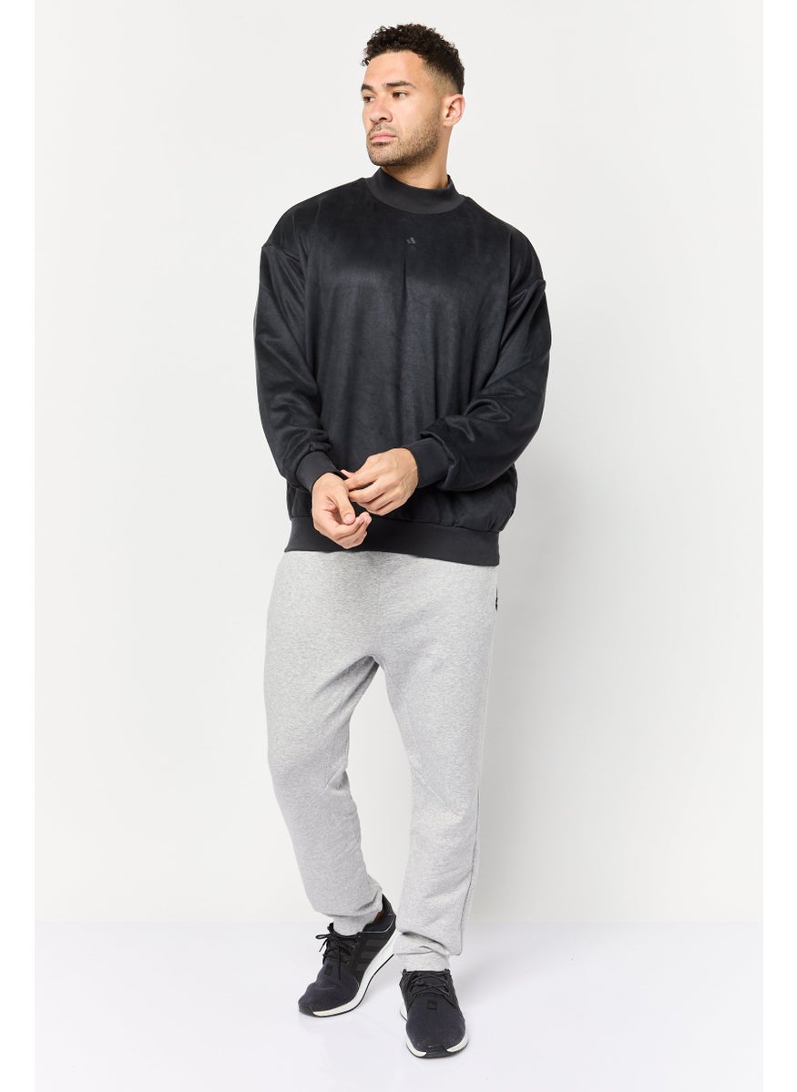 Men Sportswear Fit Long Sleeve Basketball Sweatshirt, Charcoal