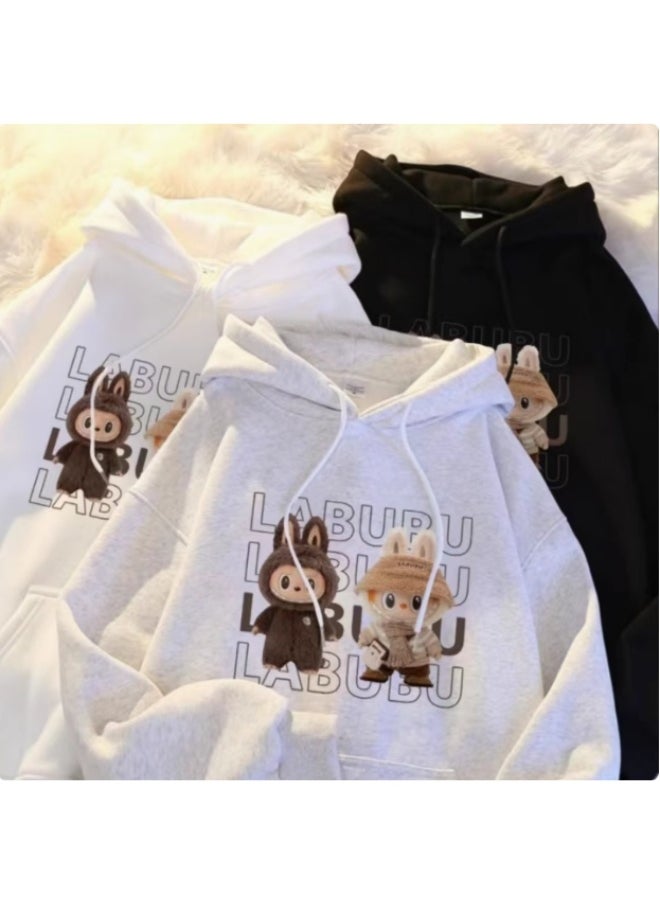 The Monster Print Graphic Sweat Shirt Hoodie